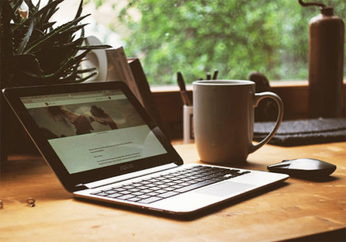 Computer and coffee Computer and coffee